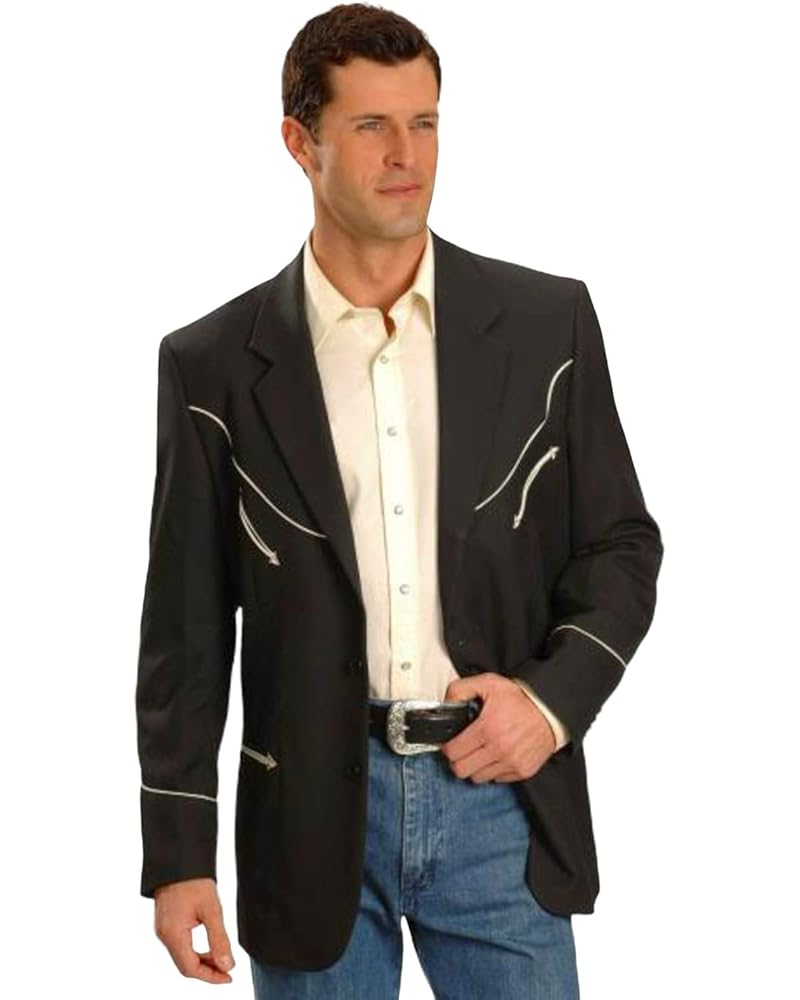 Scully Men's Retro Western Jacket - P-656BLK 40 REG US Black