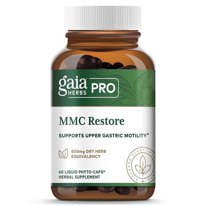 Gaia Herbs PROMMC Restore - Digestive Health Supplement for Upper Gastric Motility - Contains Fennel Seed, Turmeric Root, Gentian Root & Magnolia Bark - 60 Liquid Phyto-Caps (60 Servings)