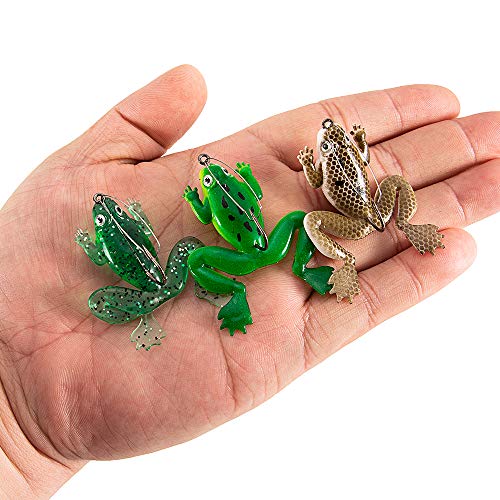 Soft Lures, Andoer Isca de pesca de 6 cm / 5,5 g Isca de pesca artificial macia para sapos com anzol