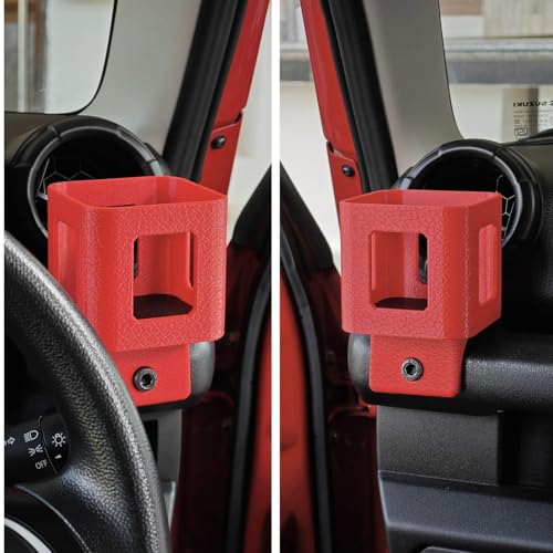 Image of Cup Holder for Jimny (750ml), Dashboard AC Vent Mount, ABS Plastic (Pack of 1) (RED)