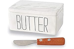 Mud Pie Bistro Butter Dish with Spreader, White