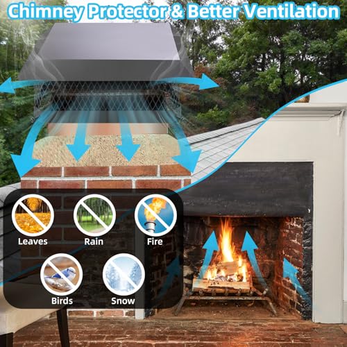 image for CLLOMAGY Chimney Cap Chimney Cover,Fireplace Chimney Caps for Outside 