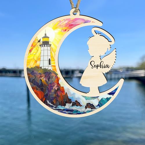 Personalized Wooden Memorial Suncatcher Ornament for Honoring Loved Ones - Sympathy Gifts for Loss of Baby, Mom, Dad, or Grandparent - Image 7