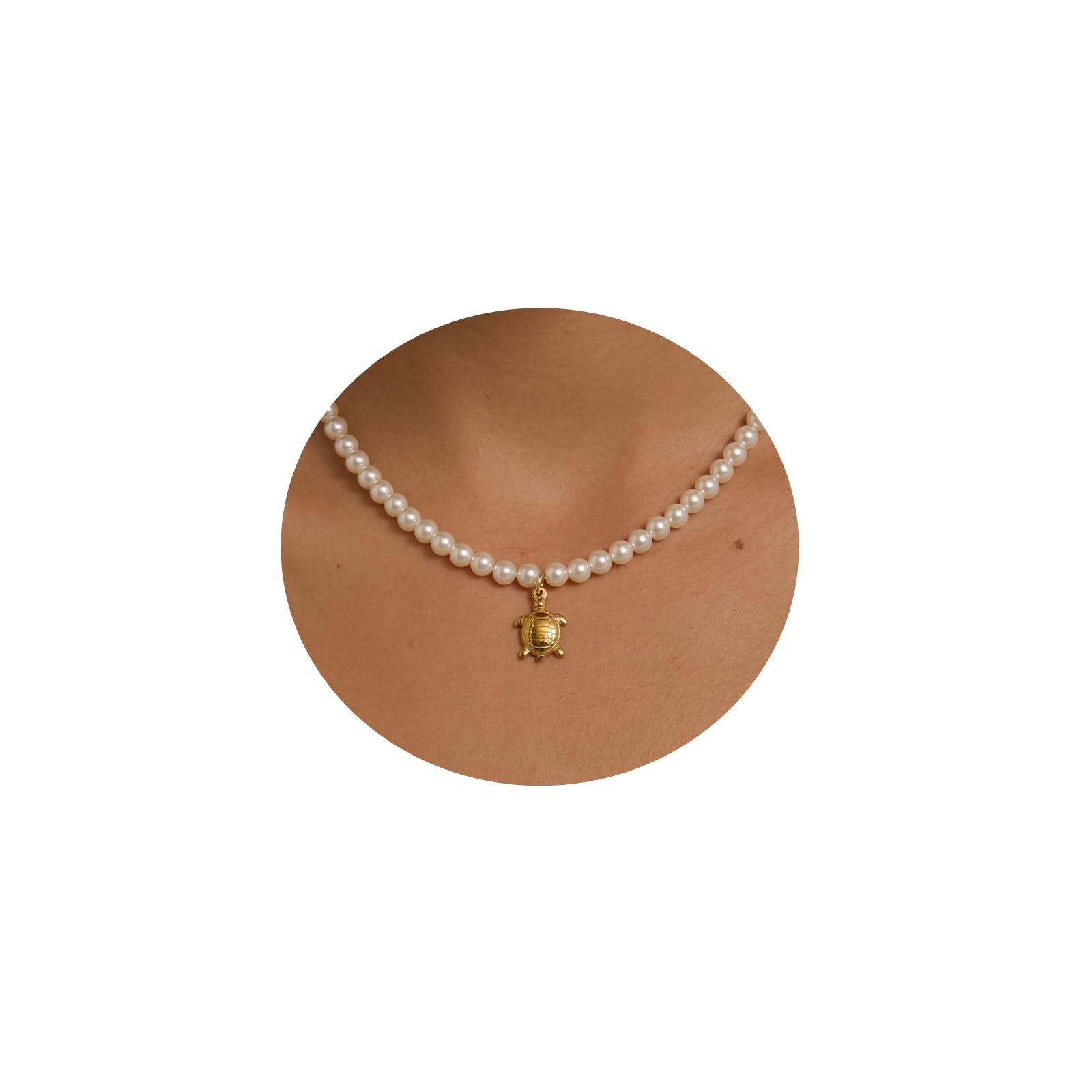 Women's Shell Pearl Choker Necklace, Trendy 14K Gold Plated Pearl Necklace With Pendant Exquisite Handmade Jewelry Gift