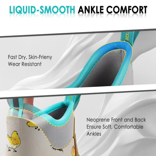 Image of Kalkal Women's Deck Boots, Waterproof Ankle Rain Boots Fishing Boots with High Traction, Women's Rubber Boots For Gardening Fishing Boating Camping