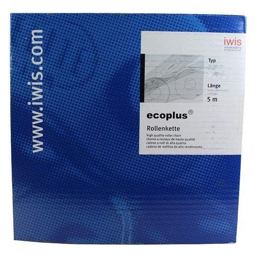 IWIS 12 B-2 ECOPLUS Cadena de rodillos doble 1,90 cm x 1,11 cm 3/4 pulgadas x 7/16 pulgadas