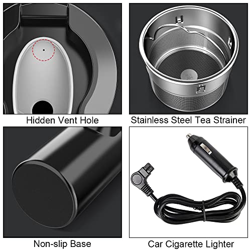 Taza Calefactora de Coche 12V Acero Inoxidable 450ml Blanco miniatura 7