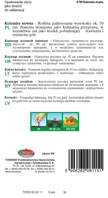 Polskie dziedzictwo nasion kolendry Coriandrum sativum – wysokie korzyści zdrowotne dla trawienia, wszechstronność kulinarna, jednoroczne zioło, prosty wysiew w kwietniu, zrównoważona uprawa