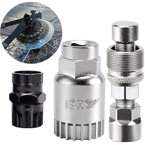 Bike Freewheel & Cassette Removal Tool + Crank Puller + Bottom Bracket Tool, 3 in 1 Bicycle Removal Tools Set for Bike Maintenance Repair Road Mountain Freewheel, Crank, Bottom Bracket Removal Cover