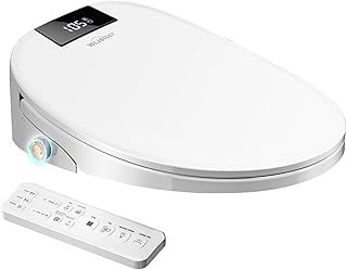 Upgrade Smart Bidet Toilet Seat Round, Electronic Heated Bidet with Adjustable Warm Air Dryer, Unlimited Bidet Warm Water, Night Light, Slow Closed Toilet Seat & Lid, Remote Control