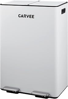 Garvee 16 Gal Dual Compartment Stainless Steel Trash Can with Inner Buckets