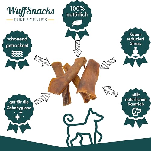Pferdekopfhaut für Hunde I 1 kg I getrocknete Pferdehaut I Pferdefleisch für Hunde I Hundeleckerli Pferd fettarm I Leckerlies für Allergiker von Wuffsnacks