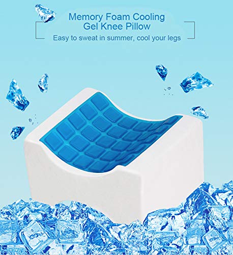 UTECH Almohada para piernas para Dormir, Nuevo Modelo 2020 Gel Incorporado, ortopédica, viscoelástica, ergonómica, Alivia Dolores de Espalda, Caderas y articulaciones, Espalda Recta con el cojín.