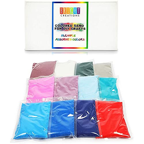 Bright Creations Colored Sand Art Kit for Kids DIY Crafts in 12 Vibrant Colors (1.1 lb, 12 Pack)
