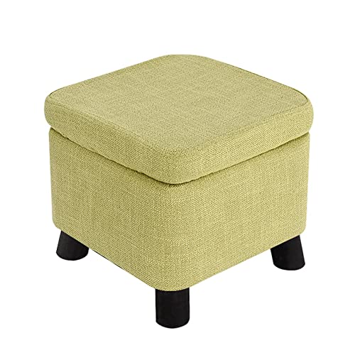 Tabouret de Rangement en lin vert pour changer de chaussures