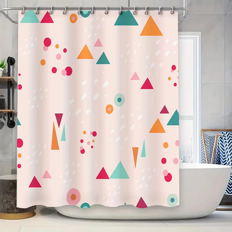 Rideau de douche 200x200 Memphis en polyester esthétique pour salle de bain