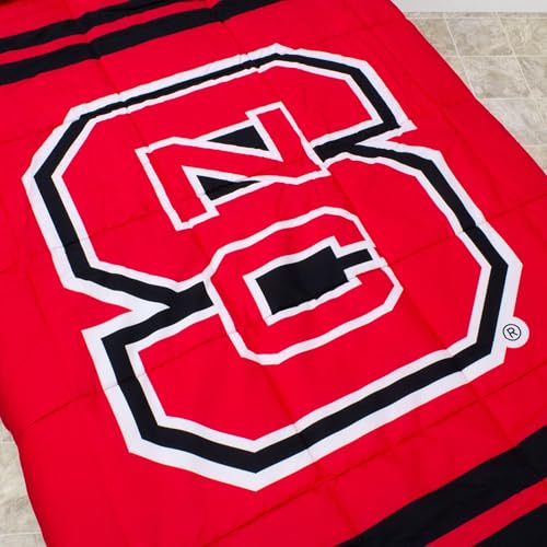 Image of College Covers Everything Comfy North Carolina State Big Logo Soft and Colorful Comforter Set - Twin