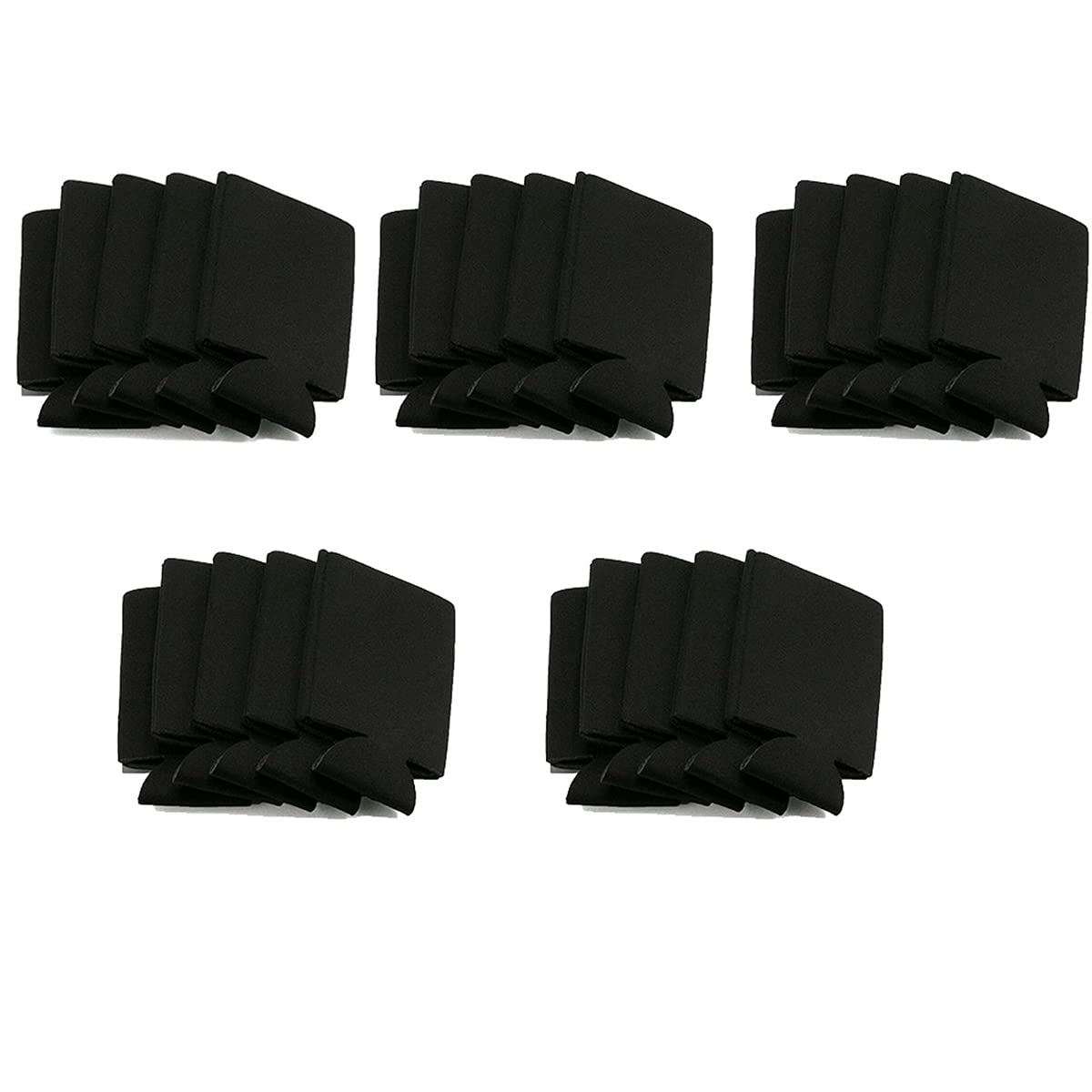 CTRLZS Bulk Can Coolers (25-Pack) Blank Foam Sleeves Plain Soft Insulated Blanks for Soda, Beer, Water Bottles (Black)