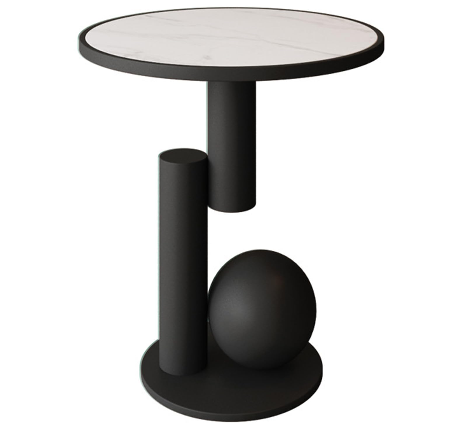 LoKori Bed SideTable with Abstract Metal Base,Modern Coffee Table Round Side Table,Accent End Table Nightstand forHome Furniture, Bedroom,Small Spaces