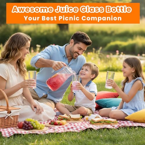 Image of Premium Water and Juice Glasses and Jug Set Combo [6 Piece Glass 350ML & 1 Piece Jug 1.6 Liter] Transparent Pitcher Set for Dining Table, Home & Restaurant,Party (MTS - 25)