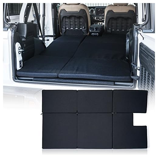 Xprite Black Mattress Sleeping Camping Bed Pad Platform, NitePad Sand Premium 1.5-inch Thick Portable Trunk Cushion Compatible with 2018-2021 Jeep Wrangler JL