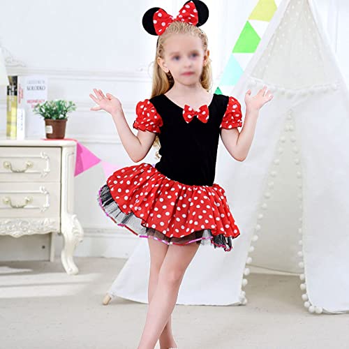 6 Pezzi Topolino Minnie Mouse Fascia,Orecchie da Topo con Cerchietto Nero,Orecchie da Topo in Nero per Bambini e Adulti,per Capelli Bambini Adulti Costume Carnevale Compleanno Cosplay Halloween