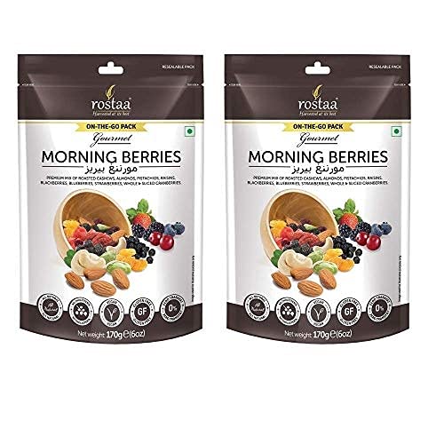 Rostaa Morning Berries 170gm (Pack of 2) Healthy Mixed Nuts with Dry