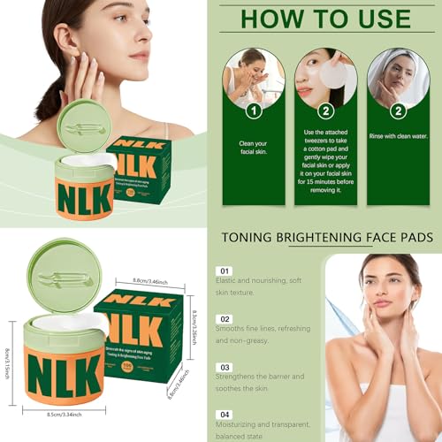 Image of K-Beauty Inspired Toner Pads - Hydrating Facial Pads with Snail Mucin, Niacinamide & Centella - Dark Spot & Fine Line Look Care - 100 Count