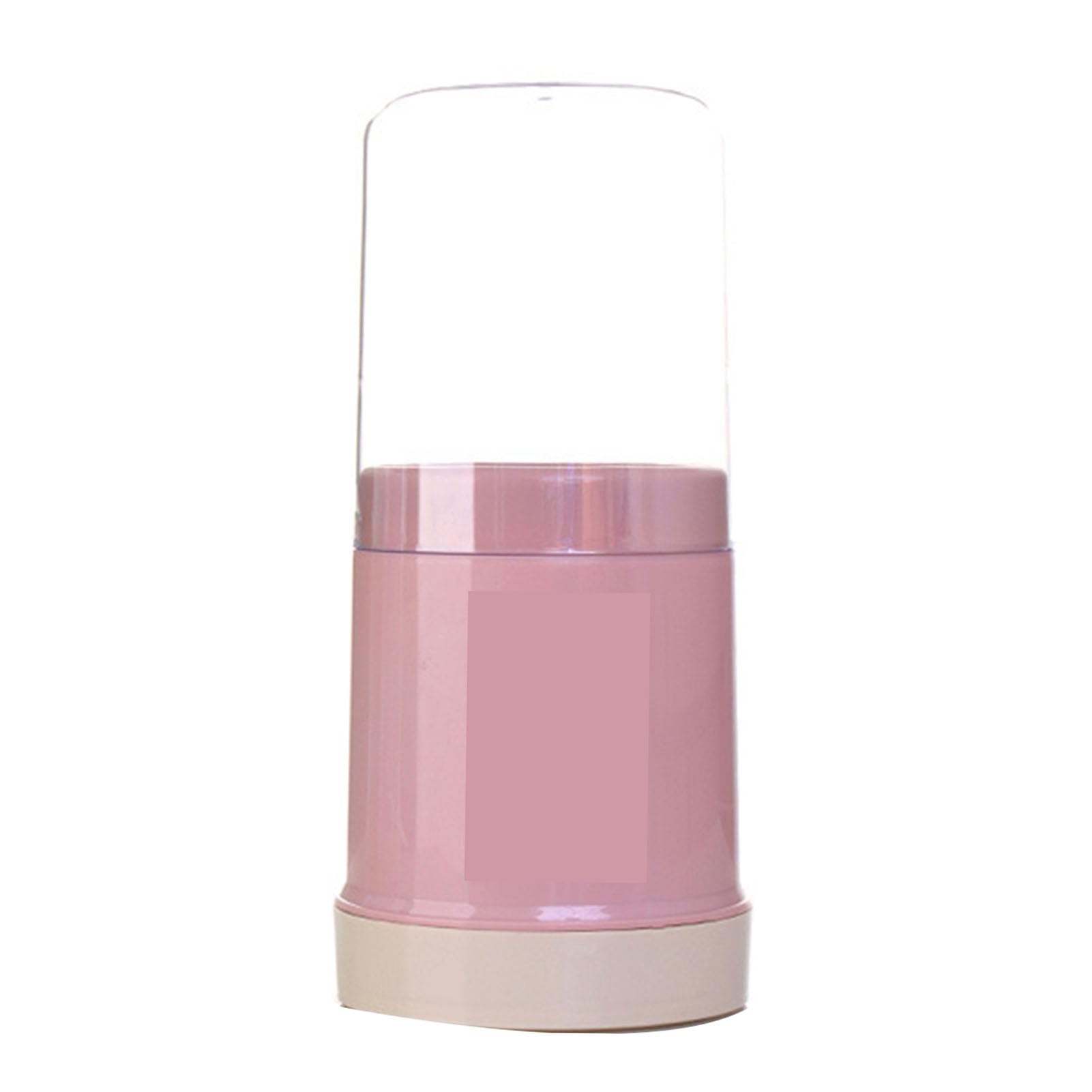 Porte-ustensiles de cuisine avec couvercle transparent lavable en plastique rose