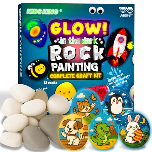 10 Best Rock Painting Kits That Ignite Your Creative Spirit 8 KIDS KING Glow in Dark Rock Painting Kit