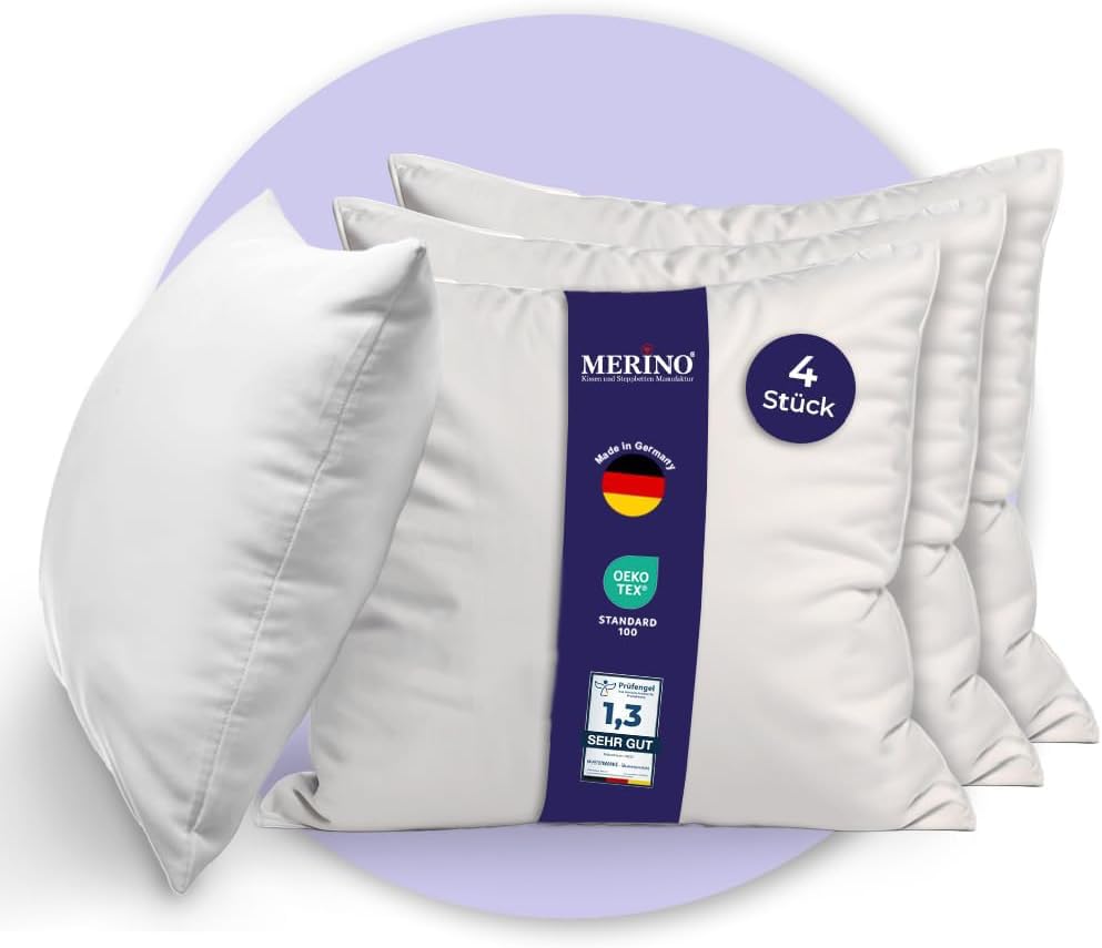 Merino® Sofakissen 50x50cm - 4er Set - Hypoallergenes, Flauschiges...
