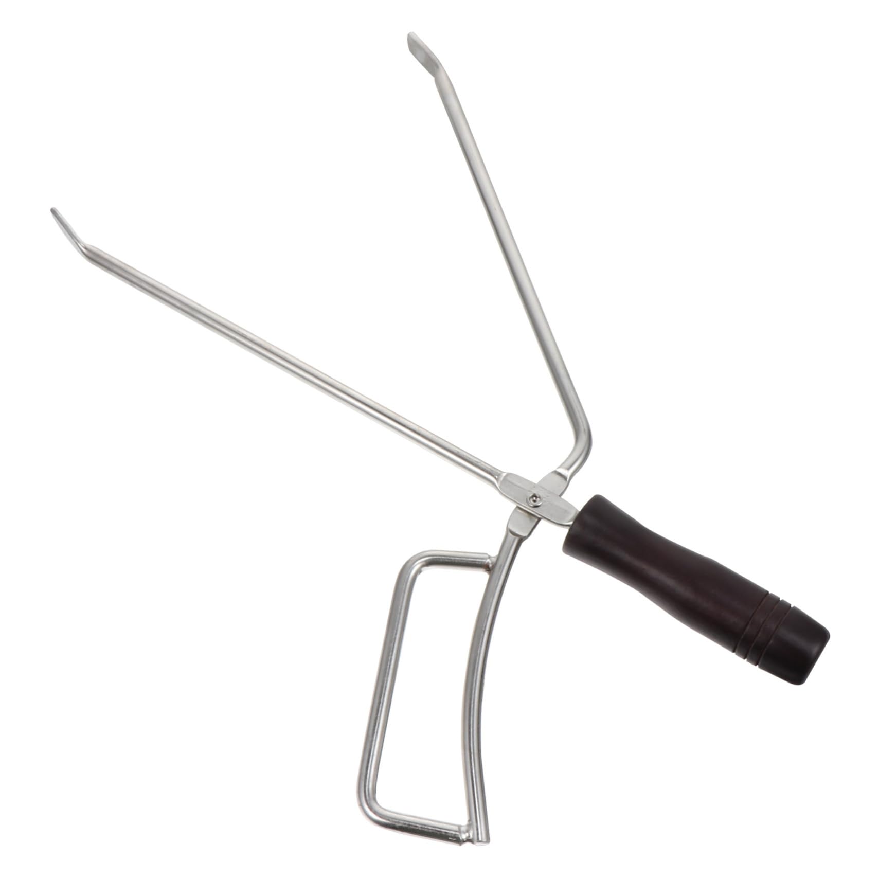 BESPORTBLE Pinzette per Barbecue in Acciaio Inossidabile Manico in Legno di Faggio Pinza per Carbone e Legna da Accensione per Uso Esterno