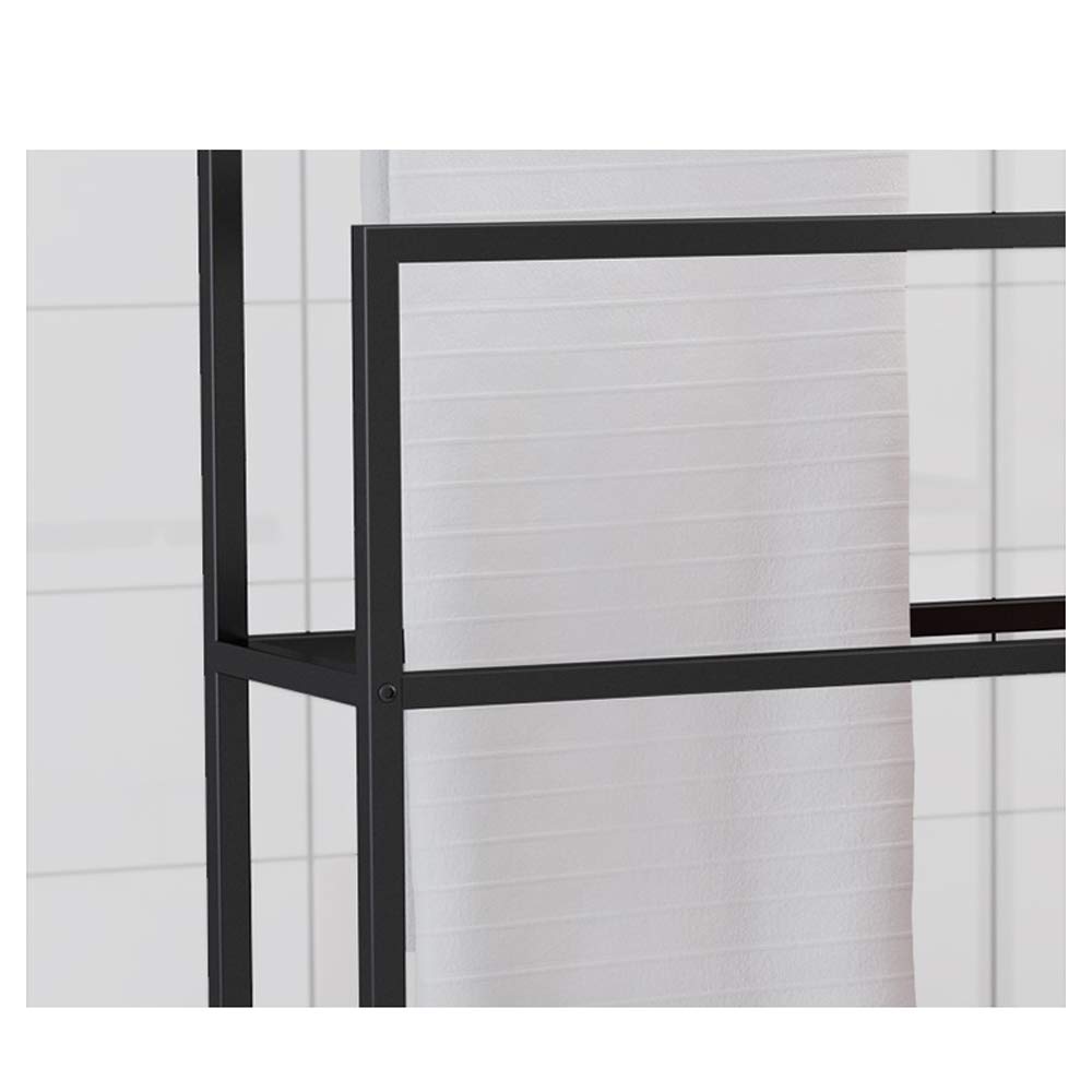 WING Handtuchhalter freistehend Handtuchständer Metall Bad Handtuchstangen, treppenförmiger Handtuchständer, Rostfrei, 110 cm Höhe,Weiß,65×20×110cm(L×W×H)