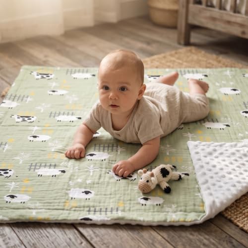 Image of GLLQUEN BABY Muslin Baby Blankets for Boys & Girls, 2-Layer Toddler Blanket