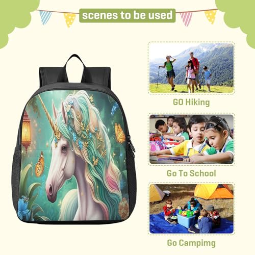 RunningBear Floral Unicorn Butterfly Teal Kids Backpack for Boys Girls Lightweight Nursery Travel Bag for School Travel3