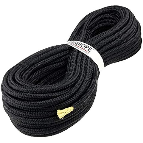 Kanirope® Polyesterseil mit Aramidkern Kevlarseil Seil PARABRAID 5mm 20m Schwarz geflochten Cover