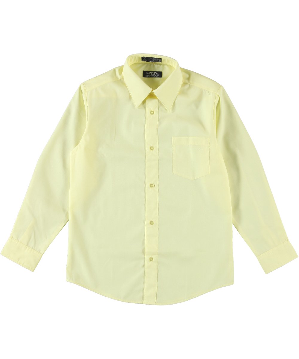 Camisa clásica de manga larga para niños de uniforme escolar francés Toast, amarillo, 12 Husky