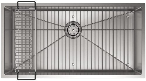 KOHLER K-5283-NA Strive 35-Inch x 18-5/16-Inch Undermount Extra-Large SingleBowl Kitchen Sink with Basin Rack, Stainless Steel - Thumbnail 5