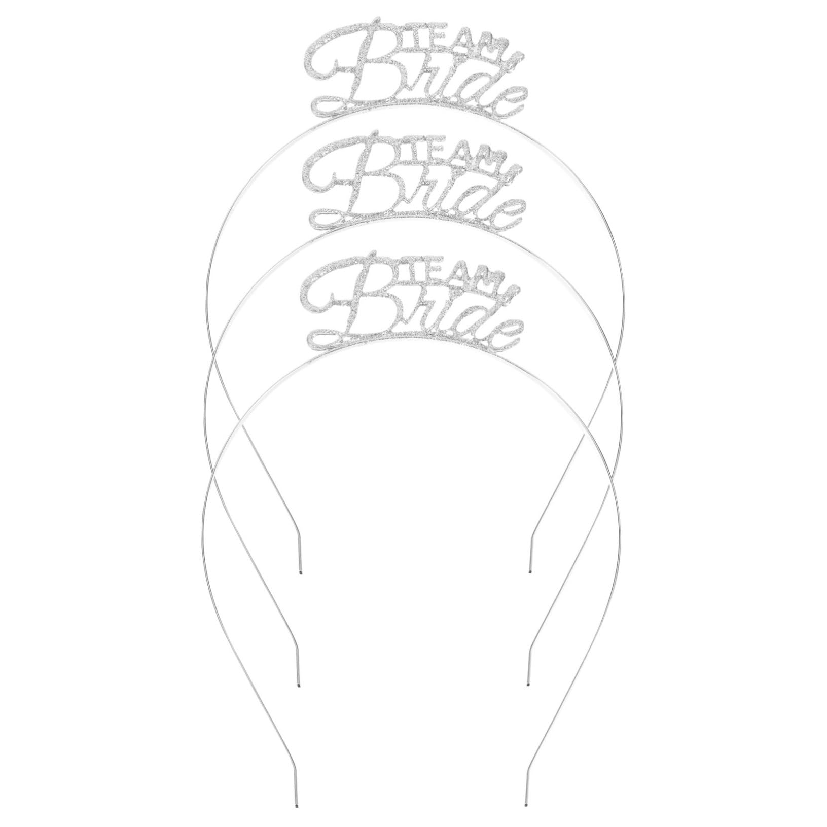 Diadema de Metal Plateado, 3 Piezas, para Despedida de Soltera