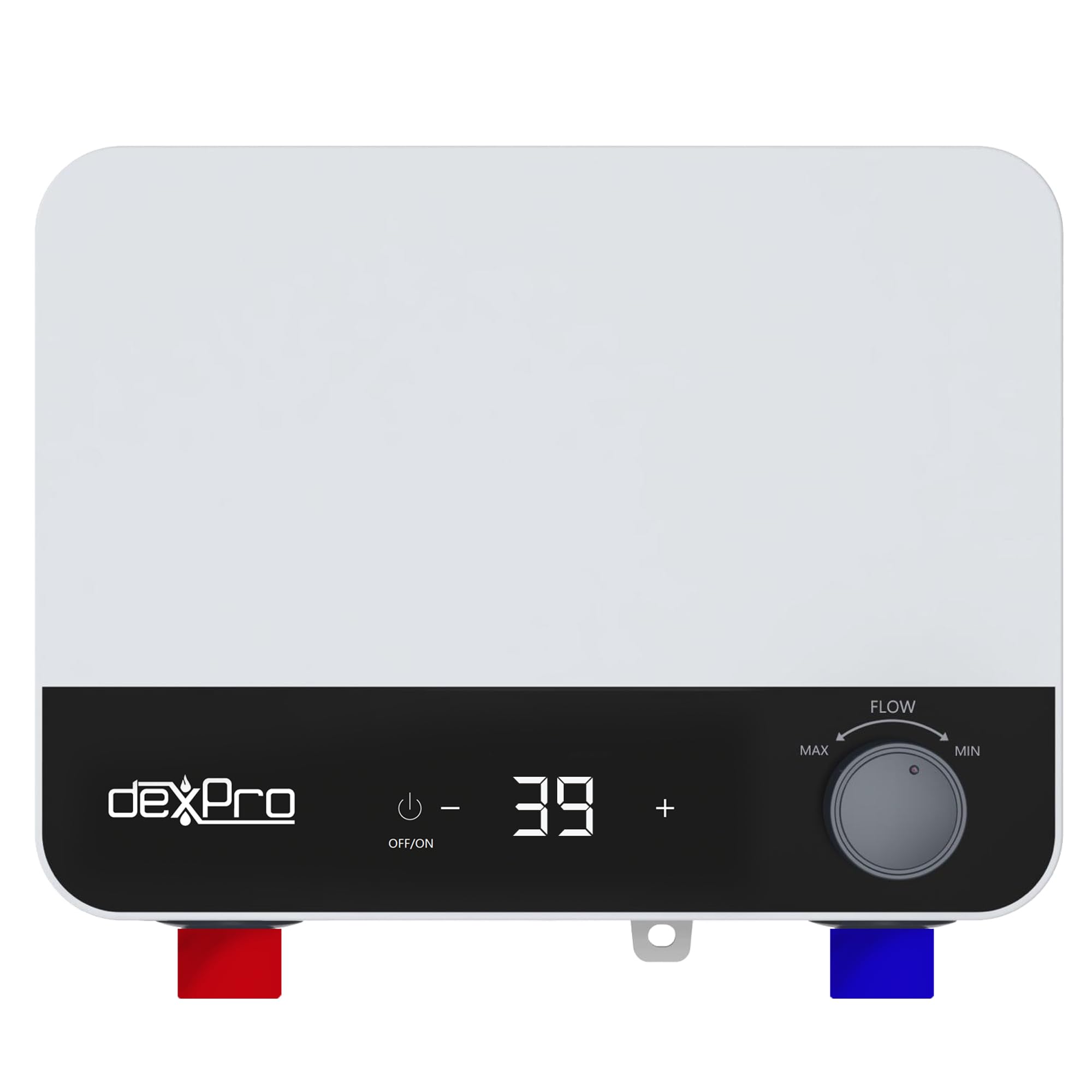 Dexpro White 7.5Kw Inline Electric Instant Water Heater, Tankless Hot Water Dispenser, Oversink/Undersink Installation Ideal For Commercial Use, Digital Temperature Control | Dxi75dt