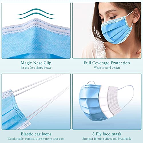 Image of La' Forte 3Ply Disposable Face Masks Multicolor Face Mask for Women and Men 3 Layer (100 Pcs Pack)