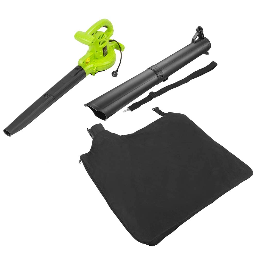 BAKAJI Extracteur de Feuilles électrique de Jardin 3 en 1 aspirateur déchiqueteuse et souffleur à Feuilles, Puissance 3000 W avec réservoir de Collecte 40 l et bandoulière pour Entretien, avec Fil