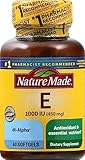 Nature Made Vitamin E 450 mg (1000 IU) dl-Alpha Softgels, 60 Count for Antioxidant Support (Packaging May Vary)