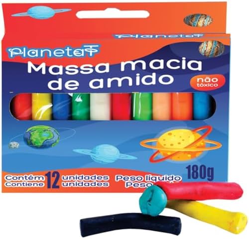 Massa Para Modelar, Planeta T, 12 Cores, Unidade