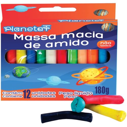 Massa Para Modelar, Planeta T, 12 Cores, Unidade