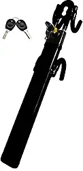 Dodomes Trava de volante, antifurto, dispositivo seguro para carro, braçadeira de comprimento ajustável, travas de gancho duplo, ajuste universal (preto)