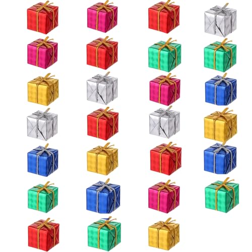 27 Stück deko geschenkpäckchen, Mini Weihnachten Geschenkbox...