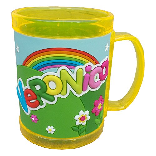 Tazza in plastica con nome a rilievo - veronica