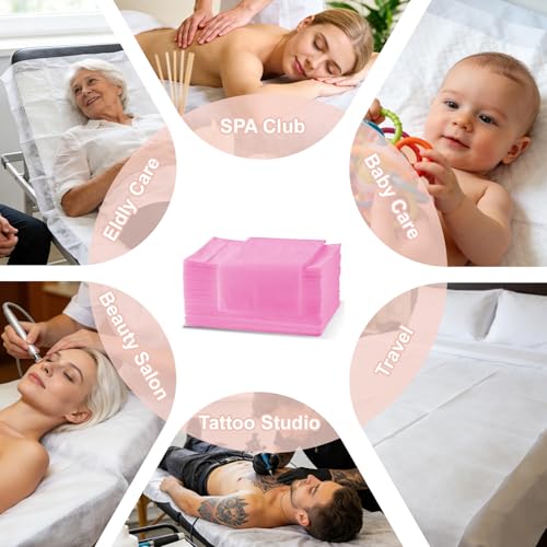 Image of Spa Bed Sheets Disposable Massage Table Set, 30 Pcs Massage Sheets Cover Non-Woven Fabric for Beauty Salon, Hotels, 70'' x 31''
