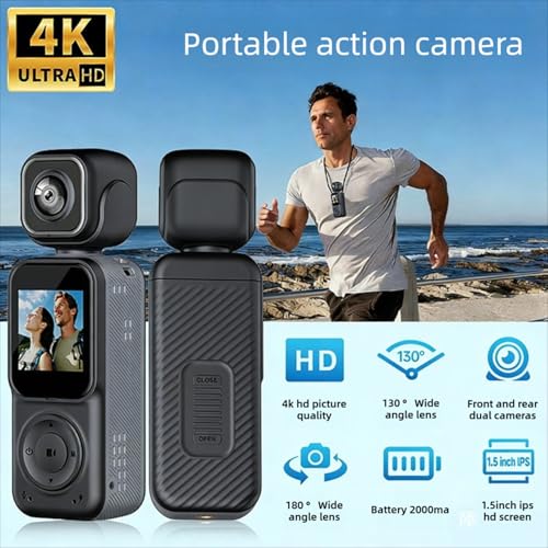 Yunseity ygc70t4ur5 Cámara portátil 4K 180° rotación miniatura 2
